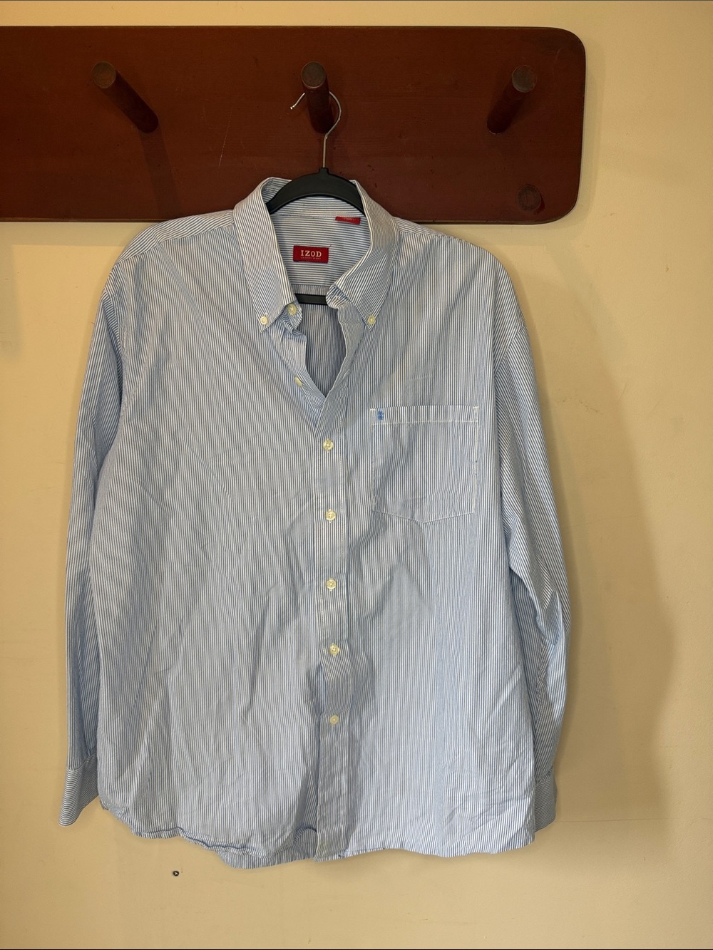 Izod Men's Light Blue Micro-Stripe Button-Down Shirt